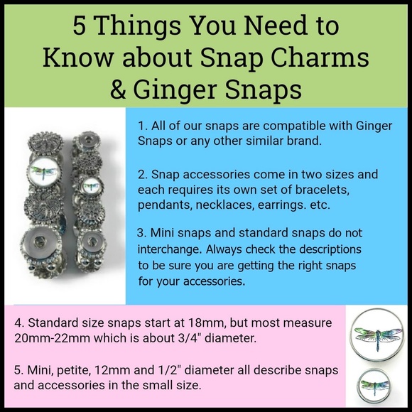 Snap Charm Stretch Bracelet Includes 3 Mini Snaps 12mm - Picture 6 of 6